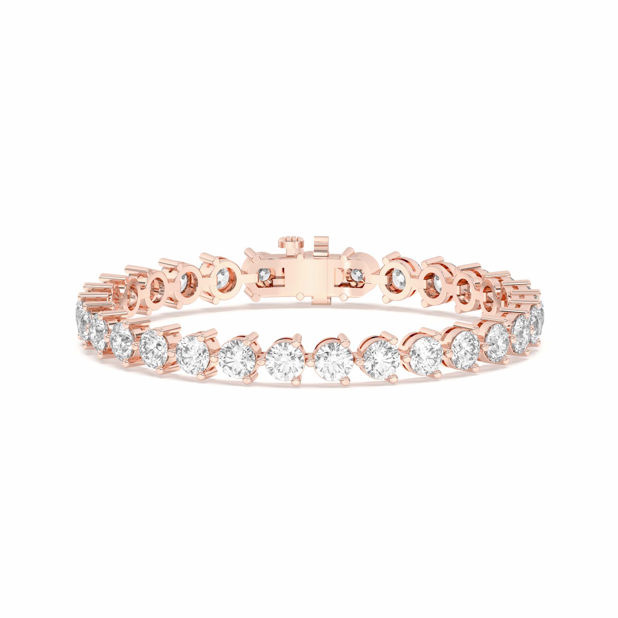 Bold 3 Prong Round Cut Tennis Bracelet 14.50 tcw