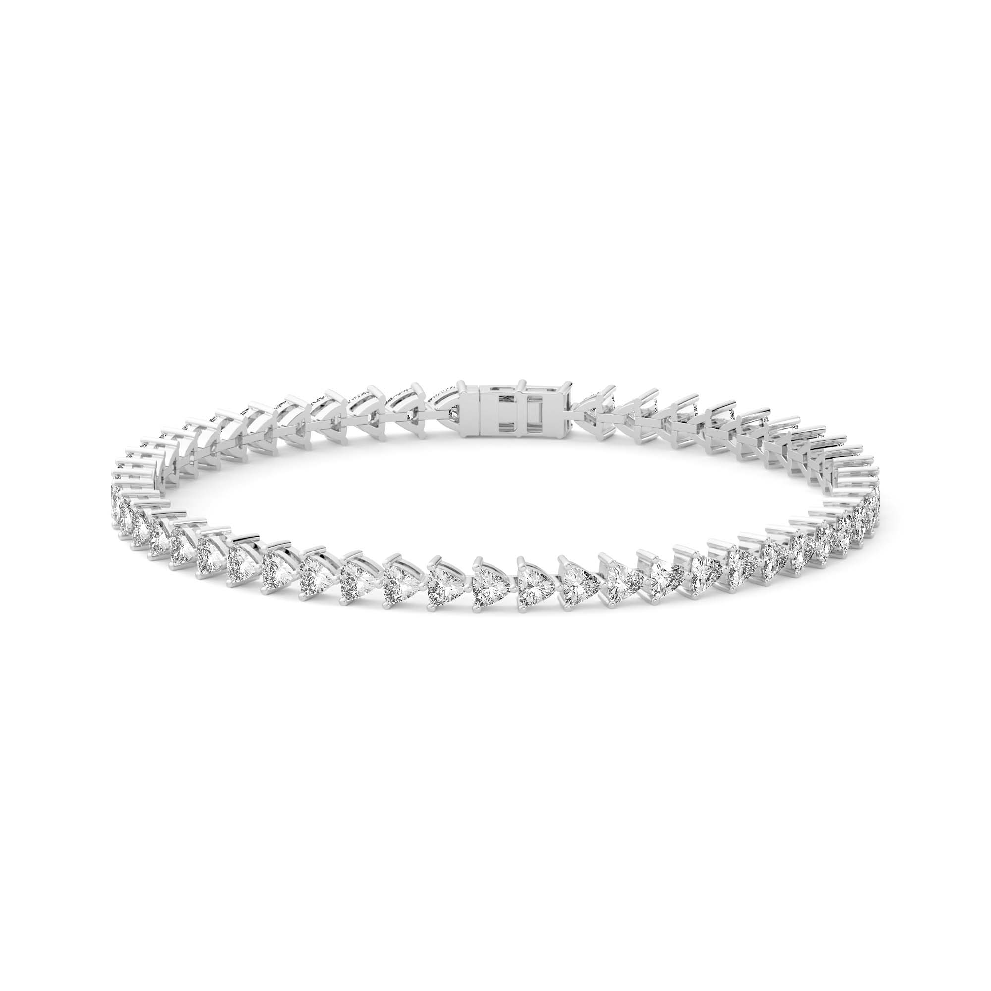 3 Prong Trillion Cut Tennis Bracelet