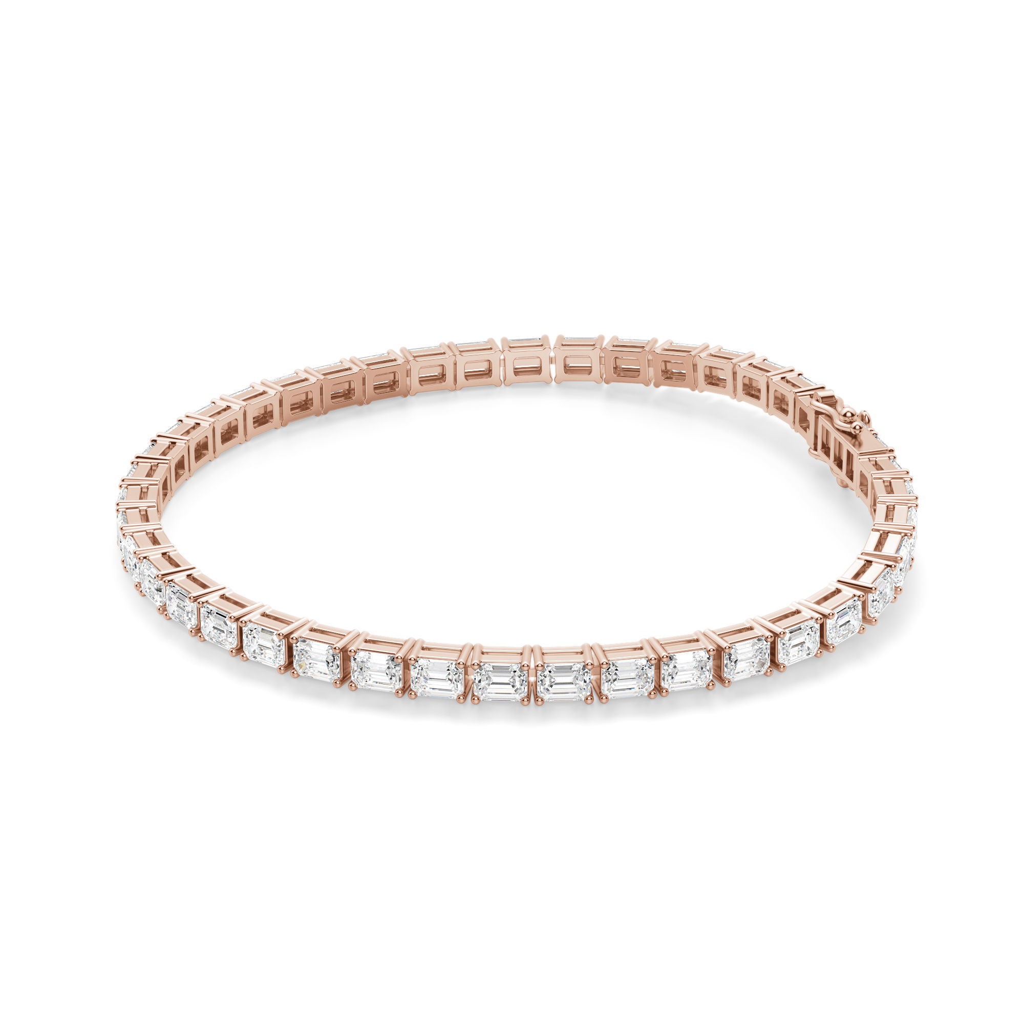 4 Prong Emerald Cut Tennis Bracelet