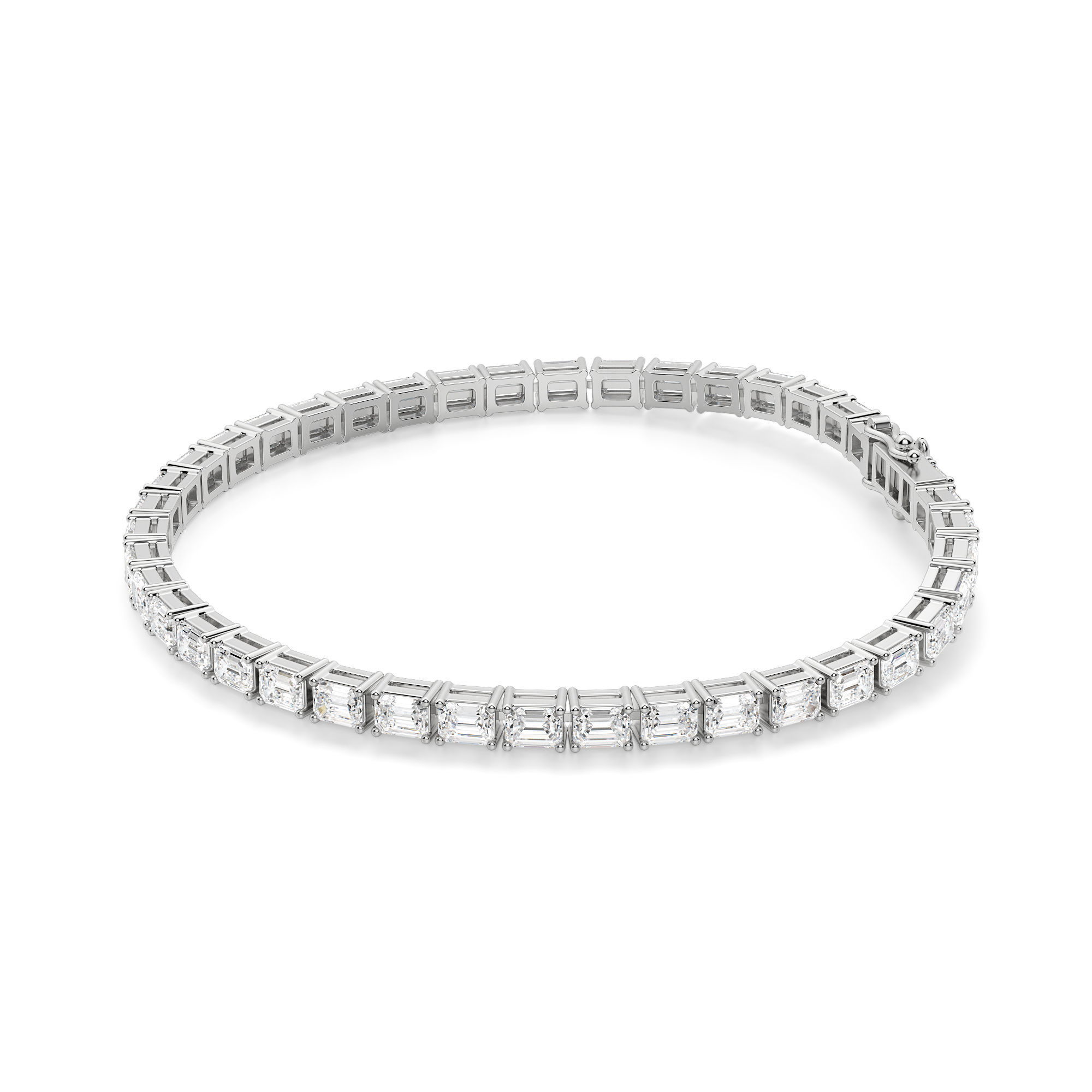 4 Prong Emerald Cut Tennis Bracelet