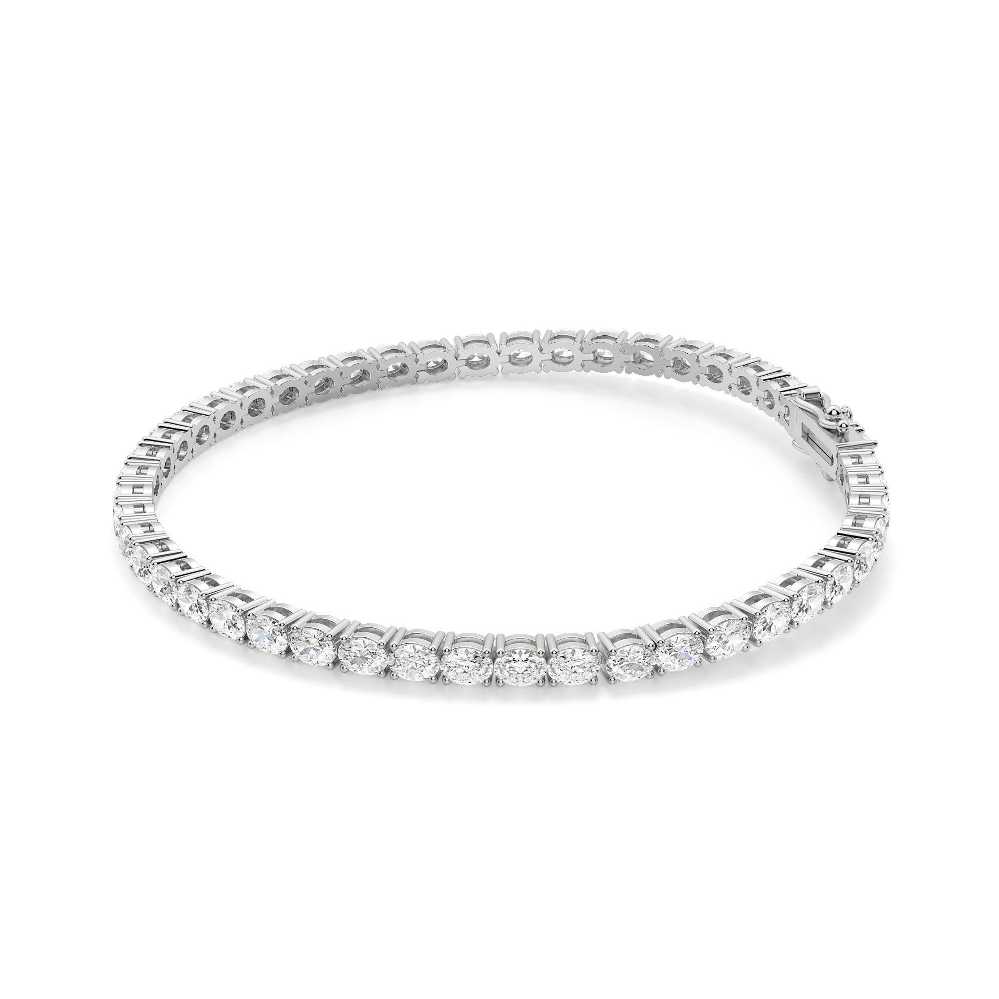 4 Prong Oval Cut Tennis Bracelet