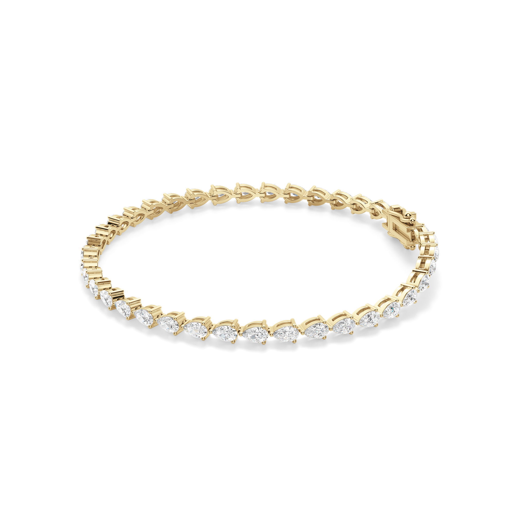 3 Prong Pear Cut Tennis Bracelet
