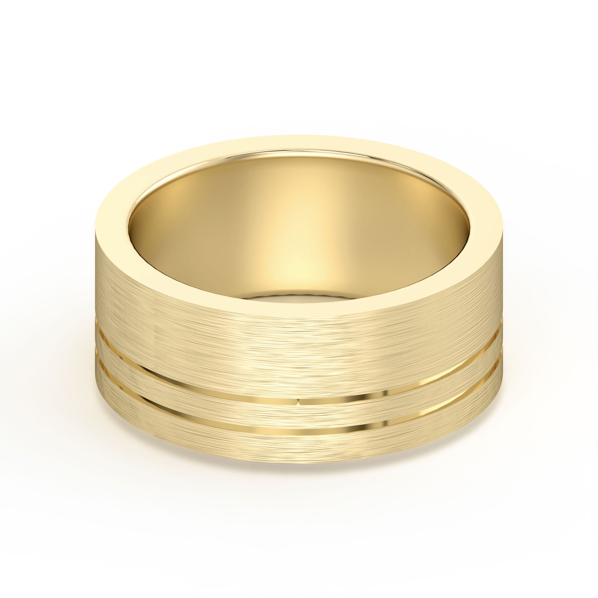 Double Lined Flat Wedding Band 8.00 MM