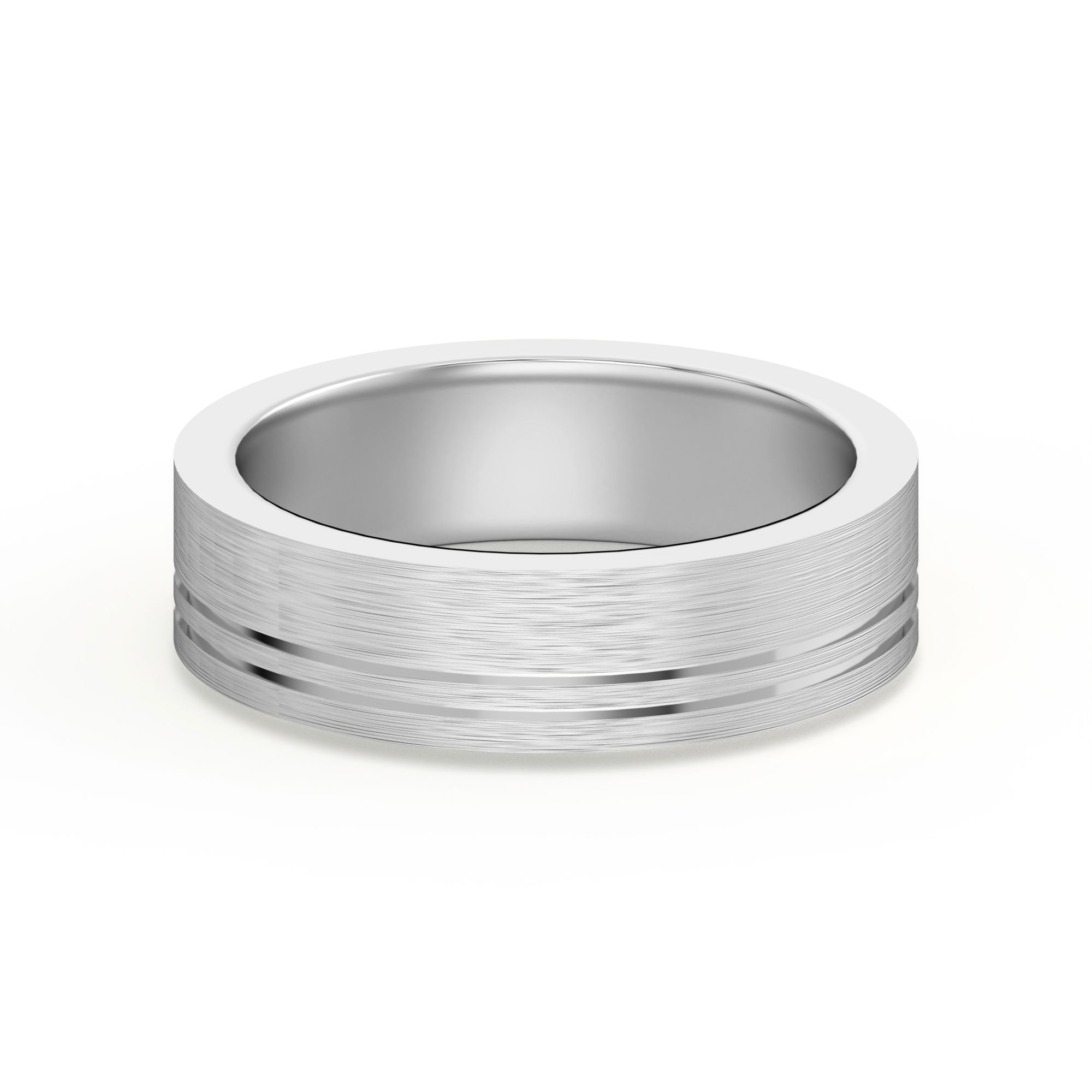 Double Lined Flat Wedding Band 5.00 MM