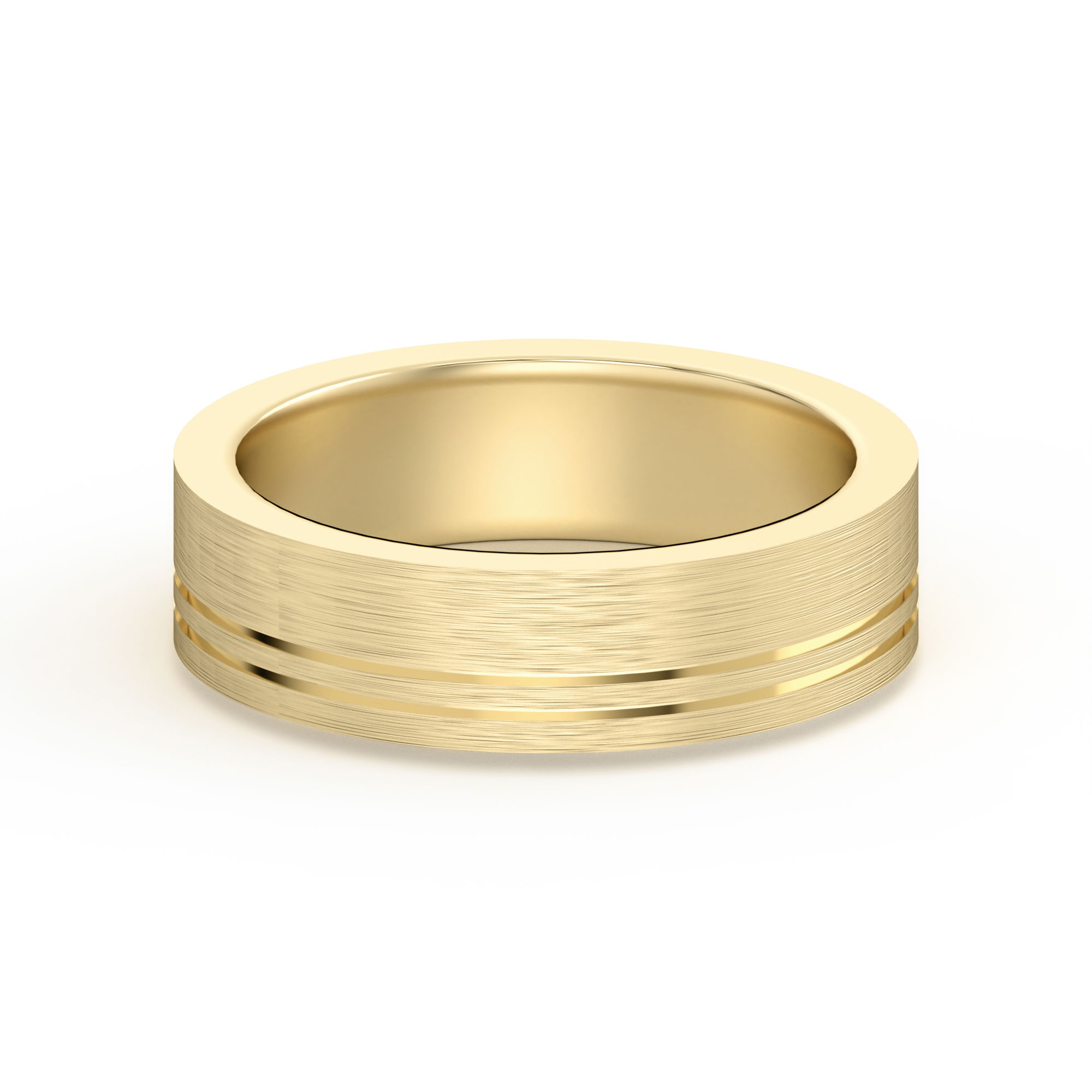 Double Lined Flat Wedding Band 5.00 MM
