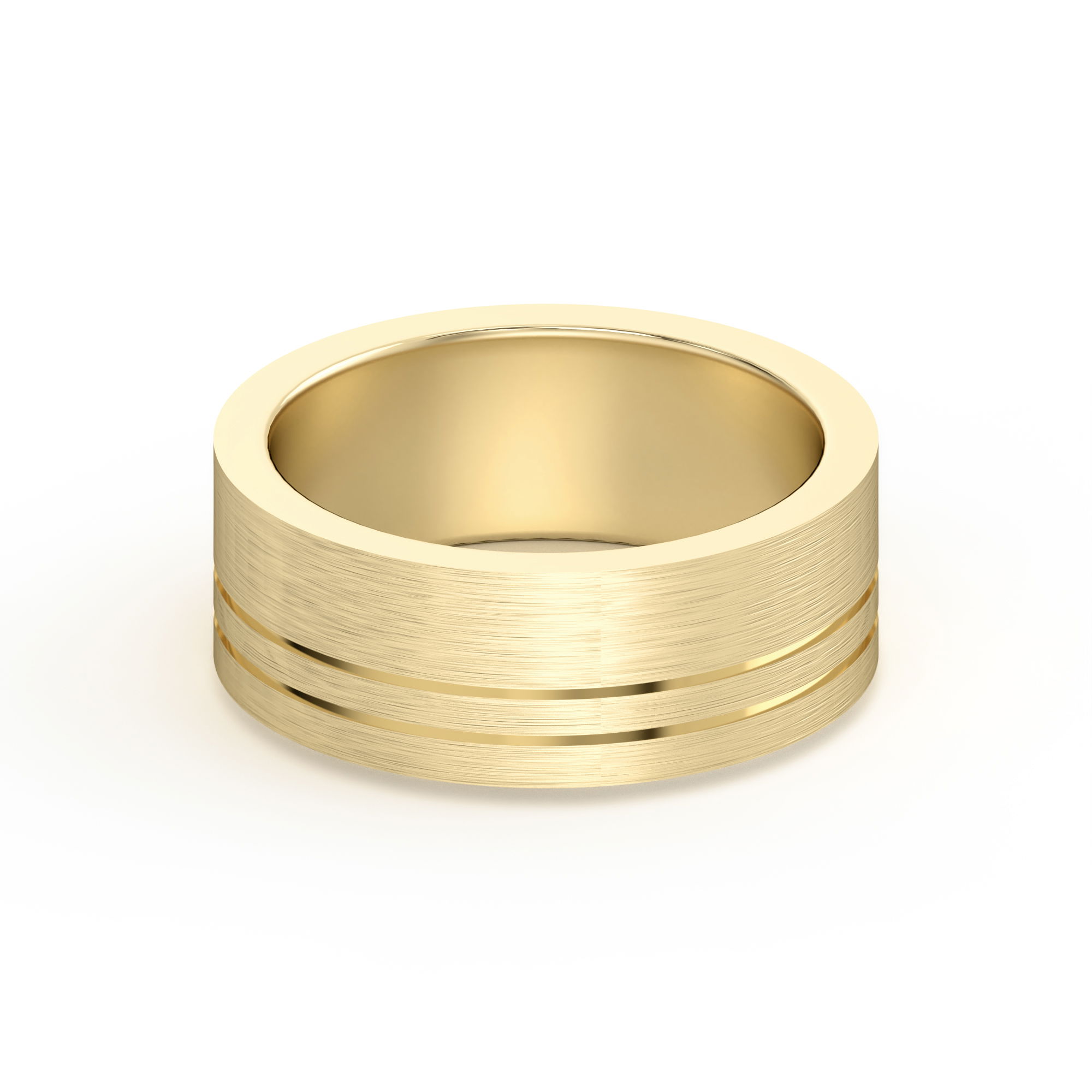 Double Lined Flat Wedding Band 7.00 MM