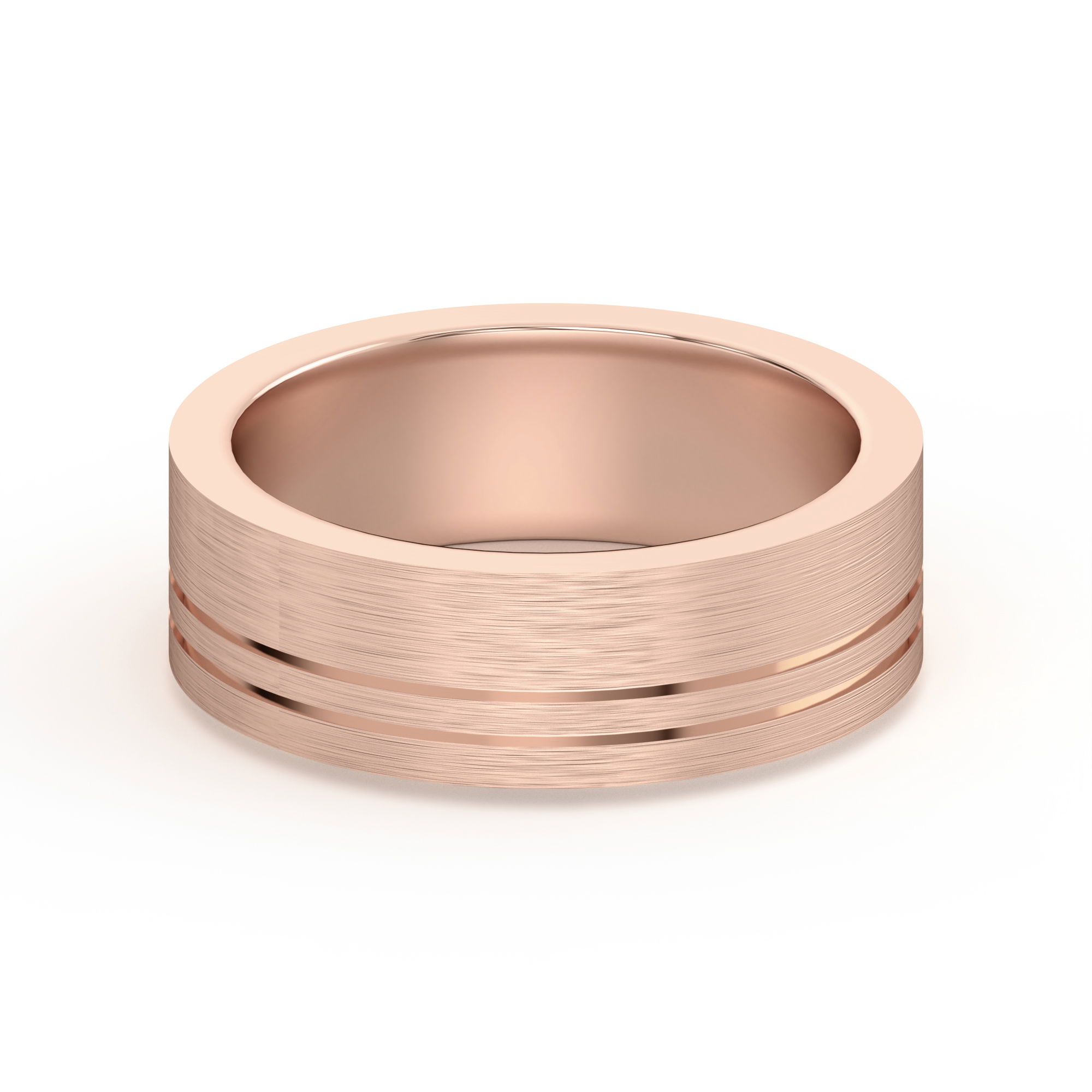 Double Lined Flat Wedding Band 6.00 MM