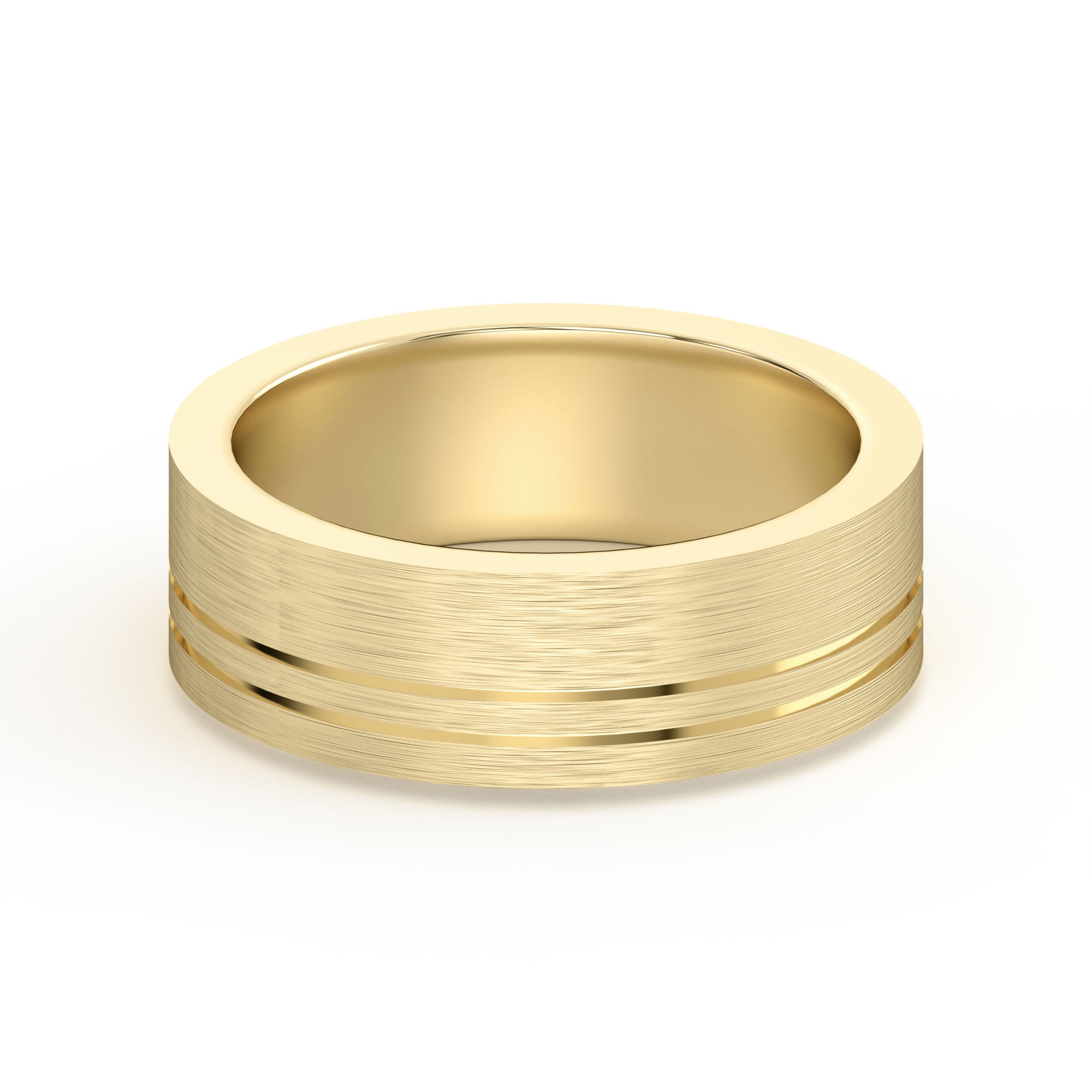 Double Lined Flat Wedding Band 6.00 MM