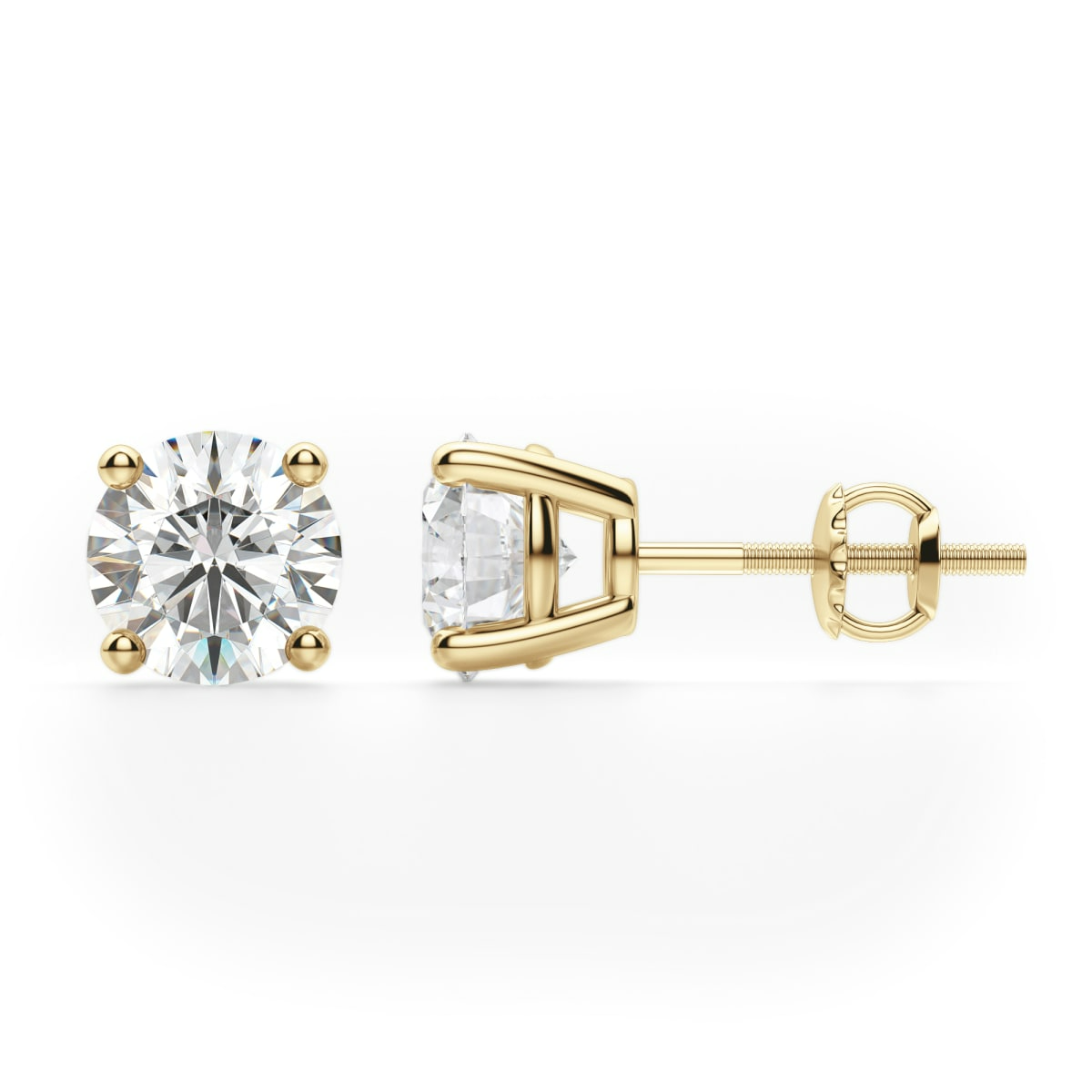 Screw Back Basket Set Stud Earrings Round Cut 0.30 tcw Diamond Nexus Alternative
