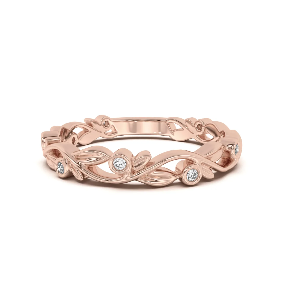 Vine Bezel Set Band