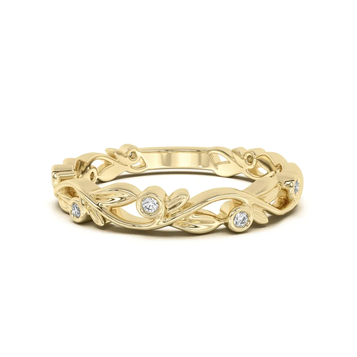 Vine Bezel Set Band