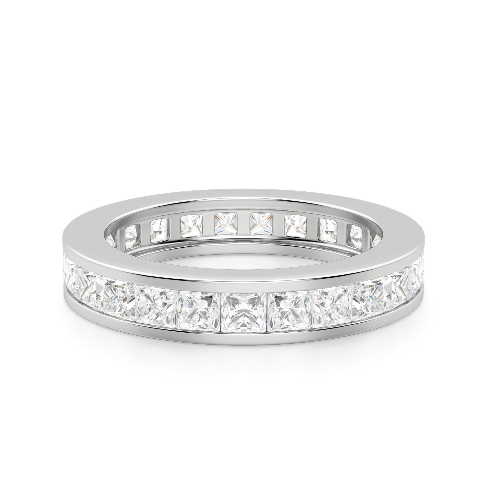 2.00 MM Princess Cut Channel Set Eternity Band
