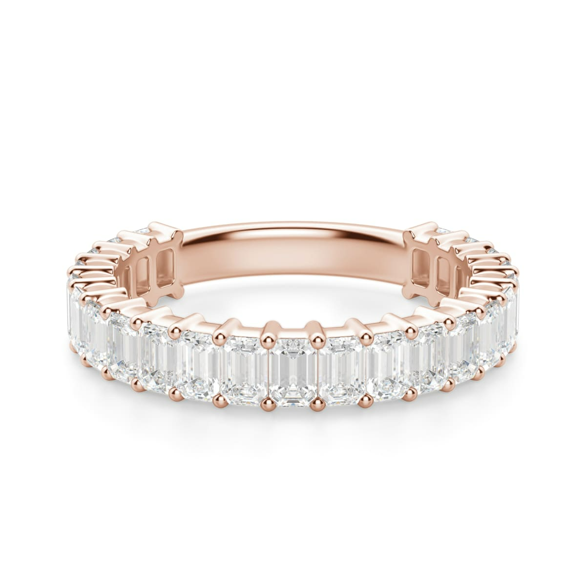 3.00x2.00 MM Emerald Cut Half Eternity Band