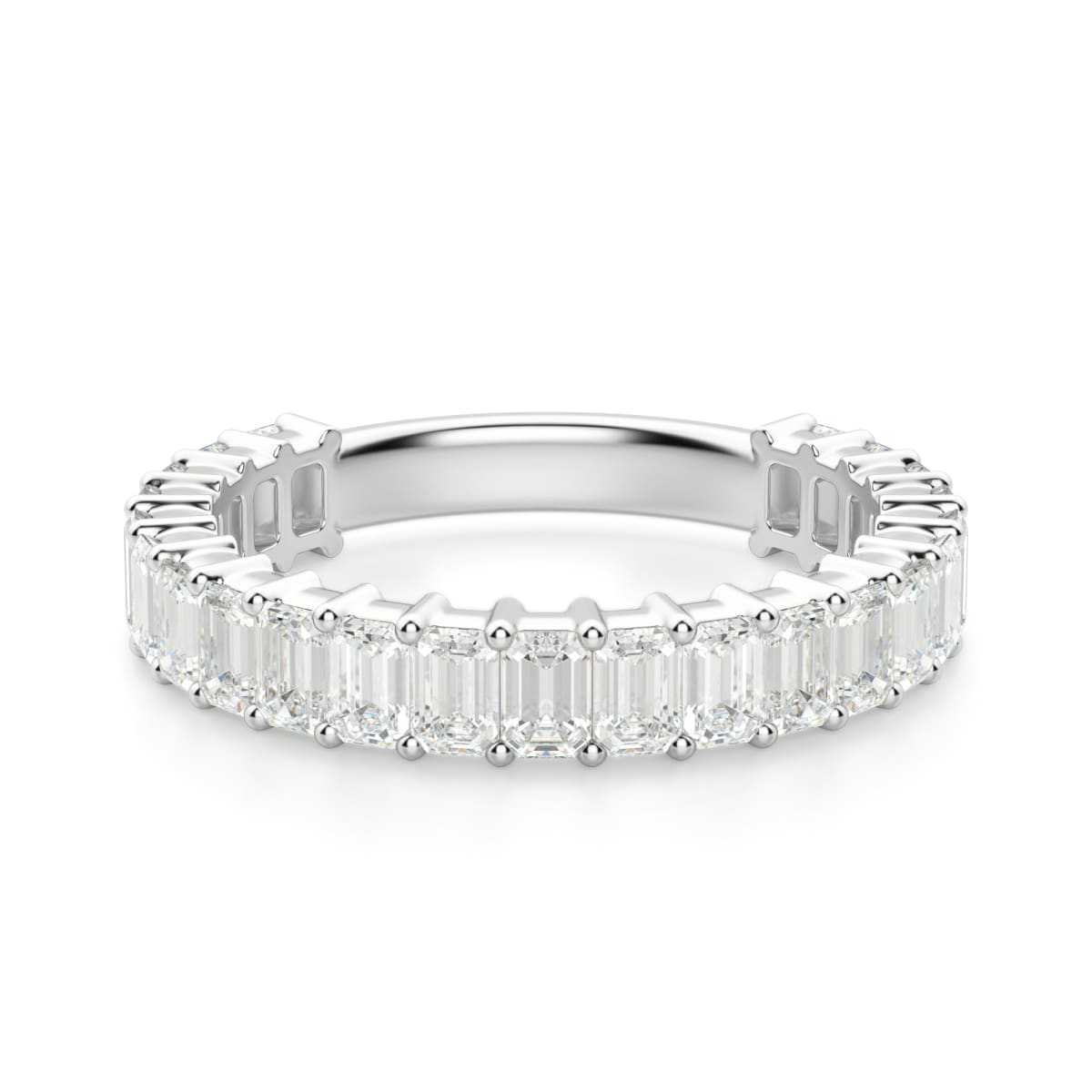 3.00x2.00 MM Emerald Cut Half Eternity Band