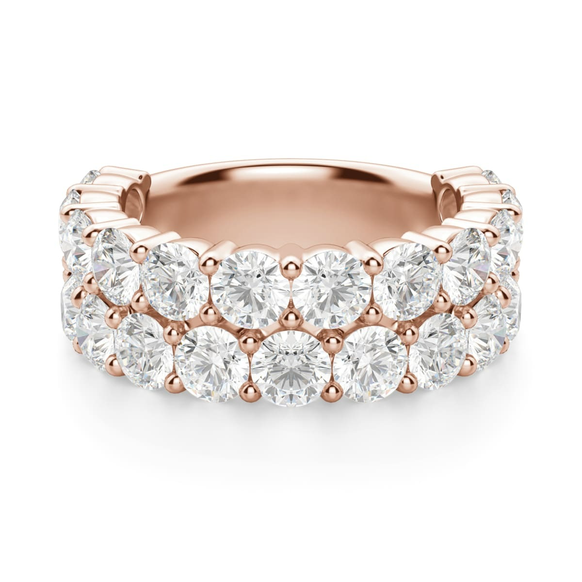3.50 MM Round Cut Pave Half Eternity Band