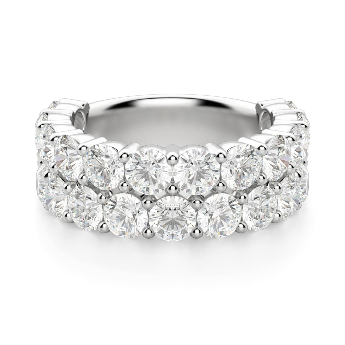 3.50 MM Round Cut Pave Half Eternity Band