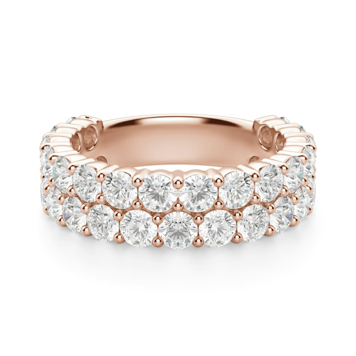 2.70 MM Round Cut Pave Half Eternity Band