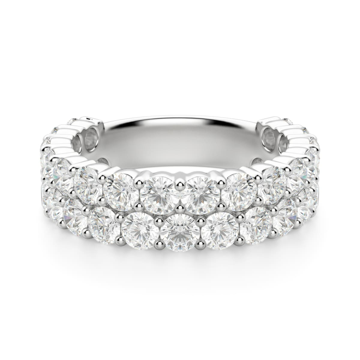 2.70 MM Round Cut Pave Half Eternity Band