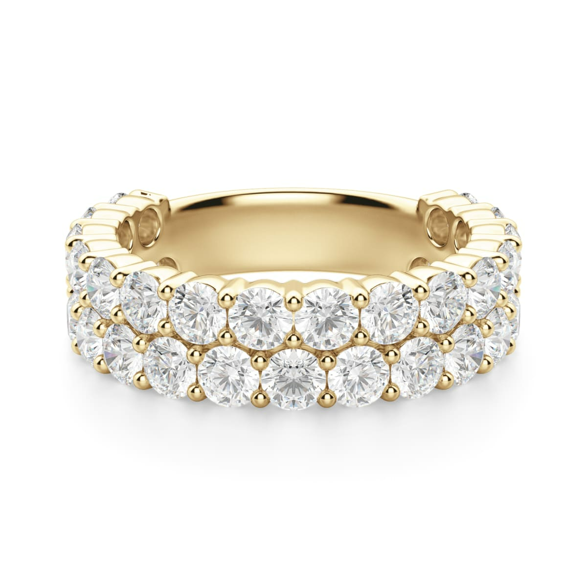 2.70 MM Round Cut Pave Half Eternity Band