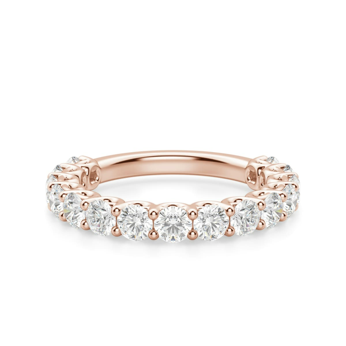 3.00 MM Round Cut Scallop Set Half Eternity Band