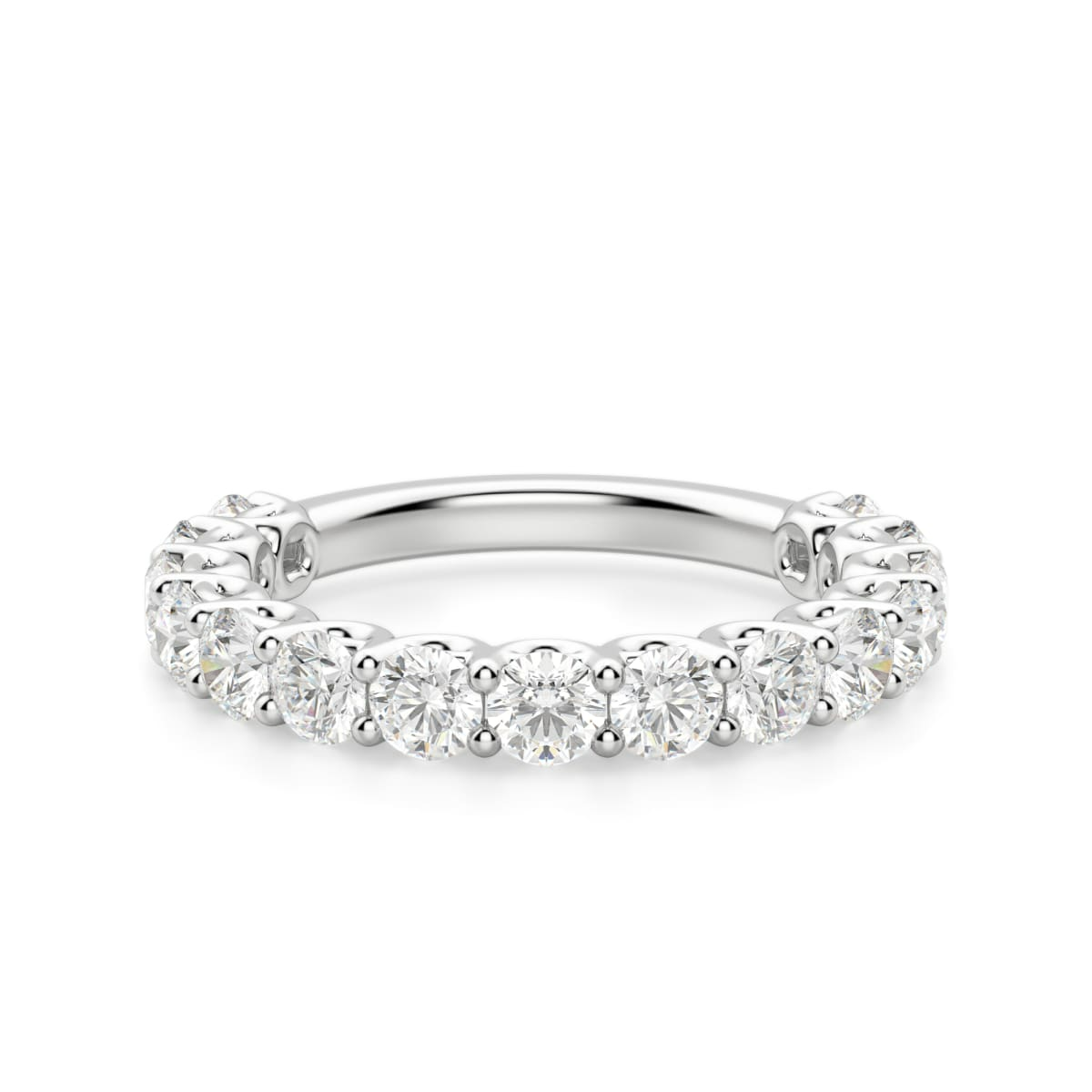 3.00 MM Round Cut Scallop Set Half Eternity Band