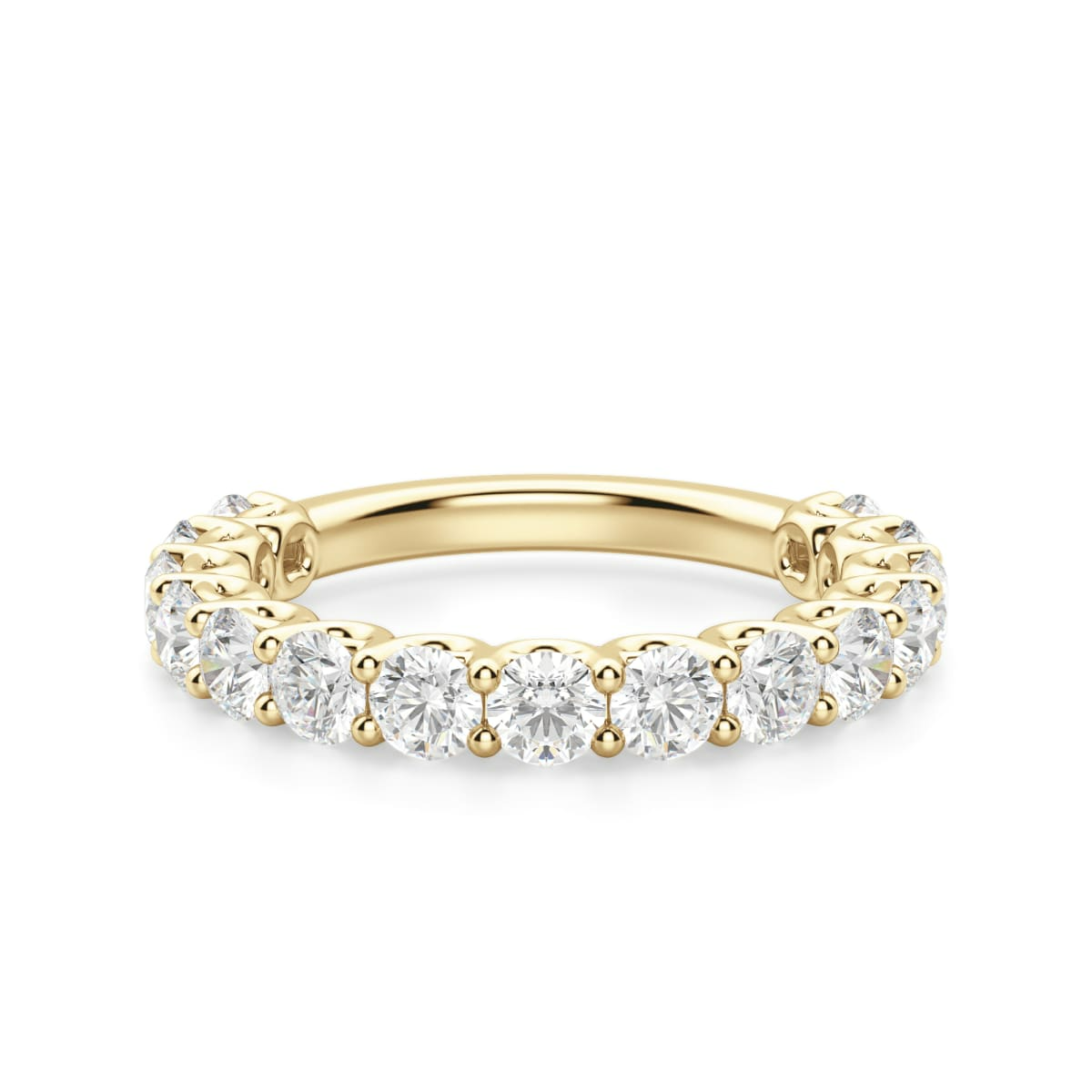 3.00 MM Round Cut Scallop Set Half Eternity Band