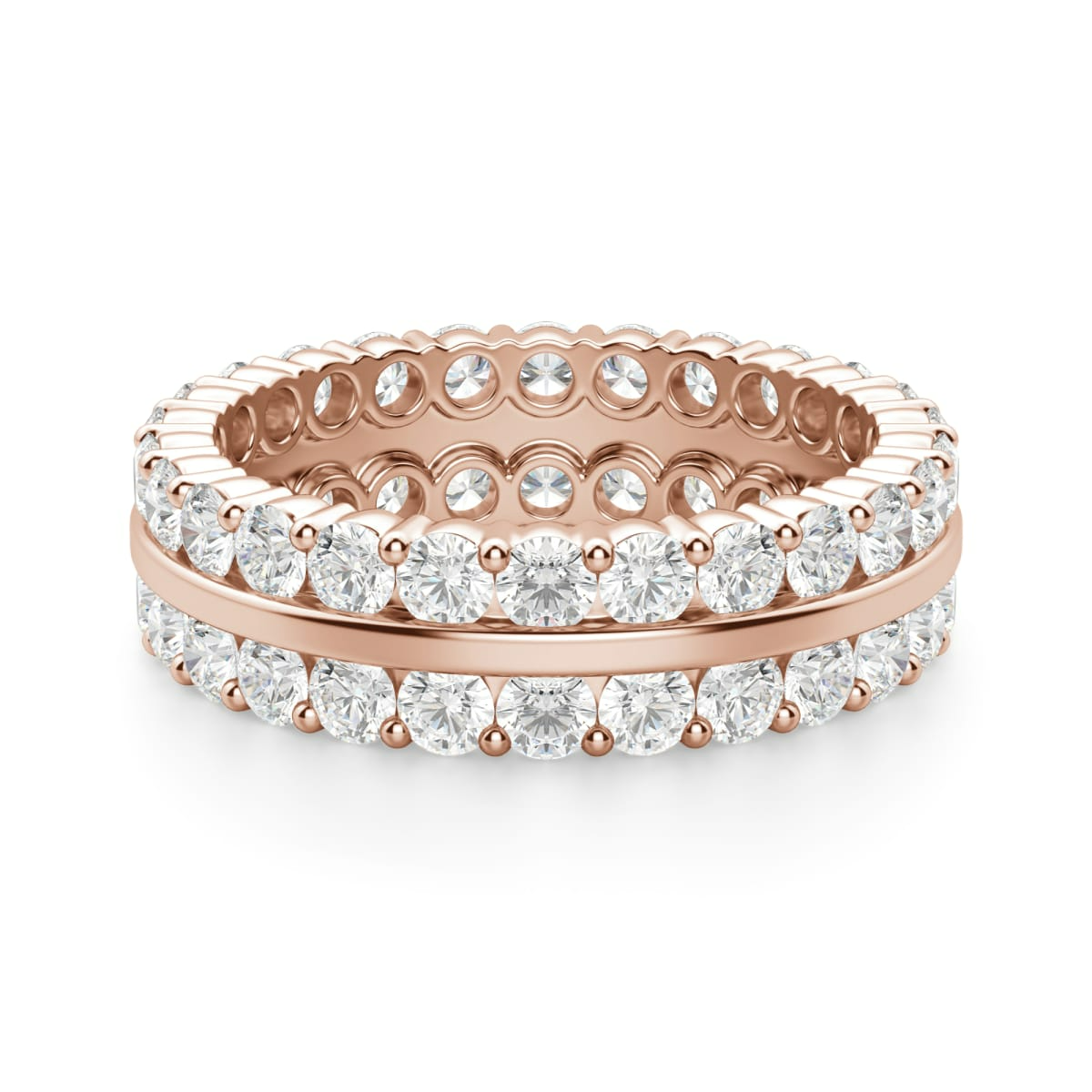 2.25 MM Round Cut Double Row Eternity Band