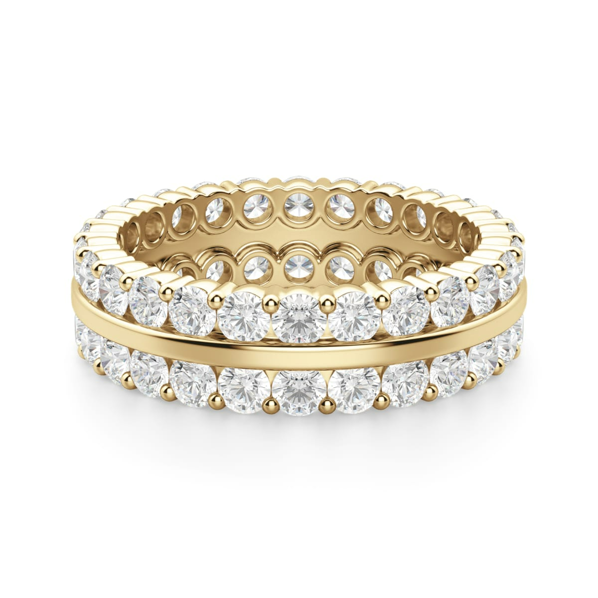 2.25 MM Round Cut Double Row Eternity Band