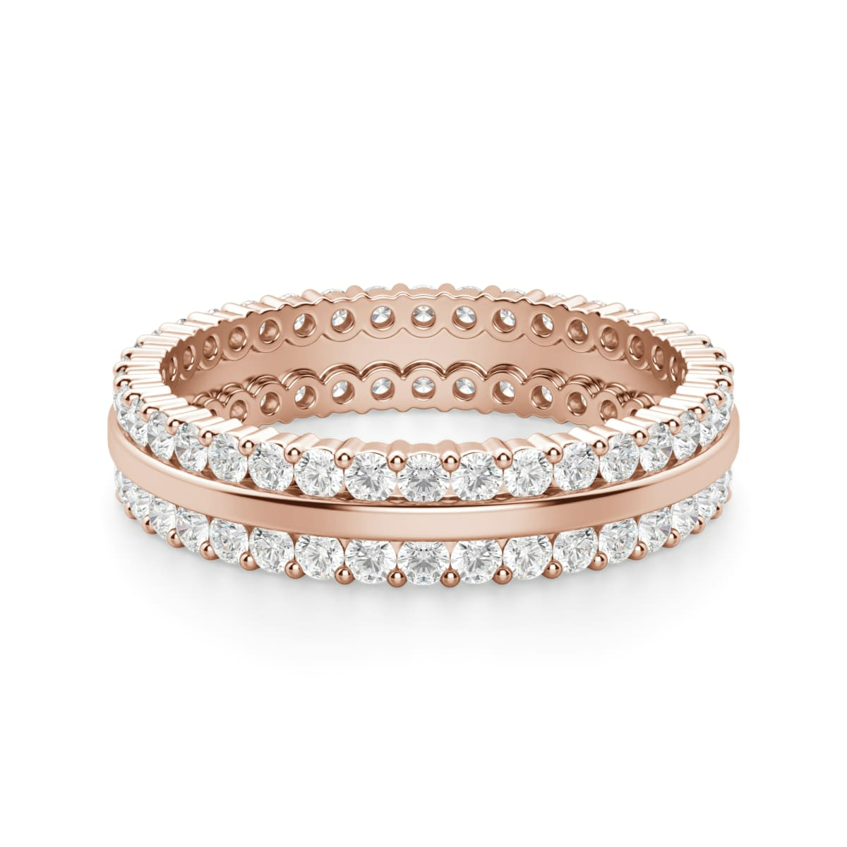 1.50 MM Round Cut Double Row Eternity Band