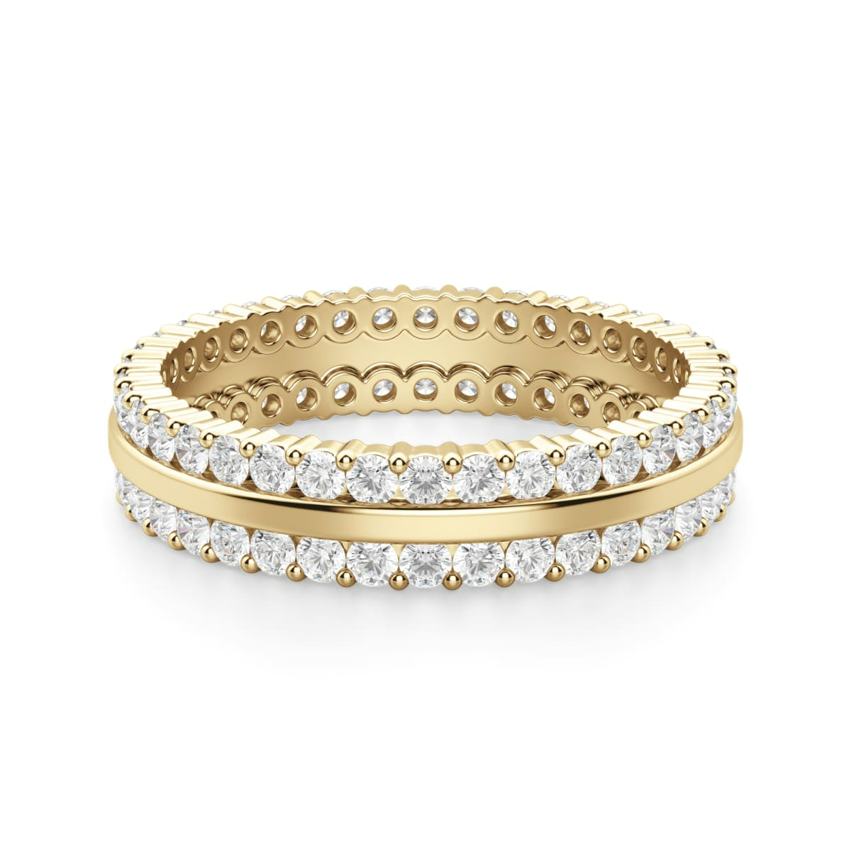 1.50 MM Round Cut Double Row Eternity Band