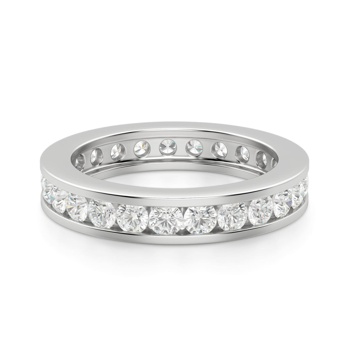 2.50 MM Round Cut Channel Set Eternity Band