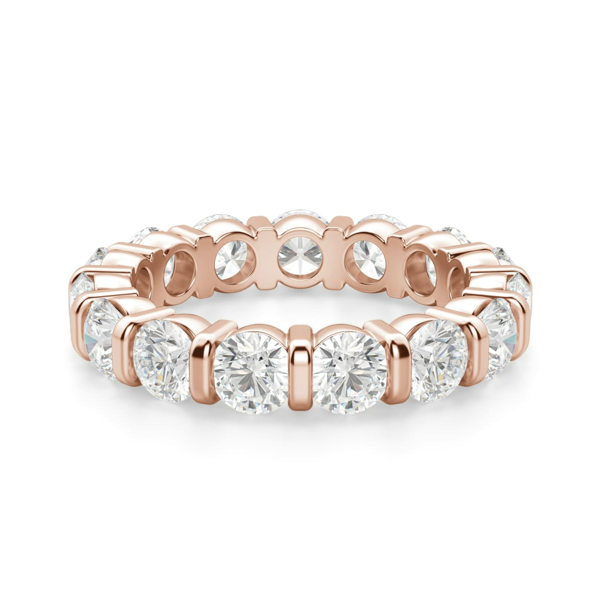 3.70 MM Round Cut Bar Set Eternity Band