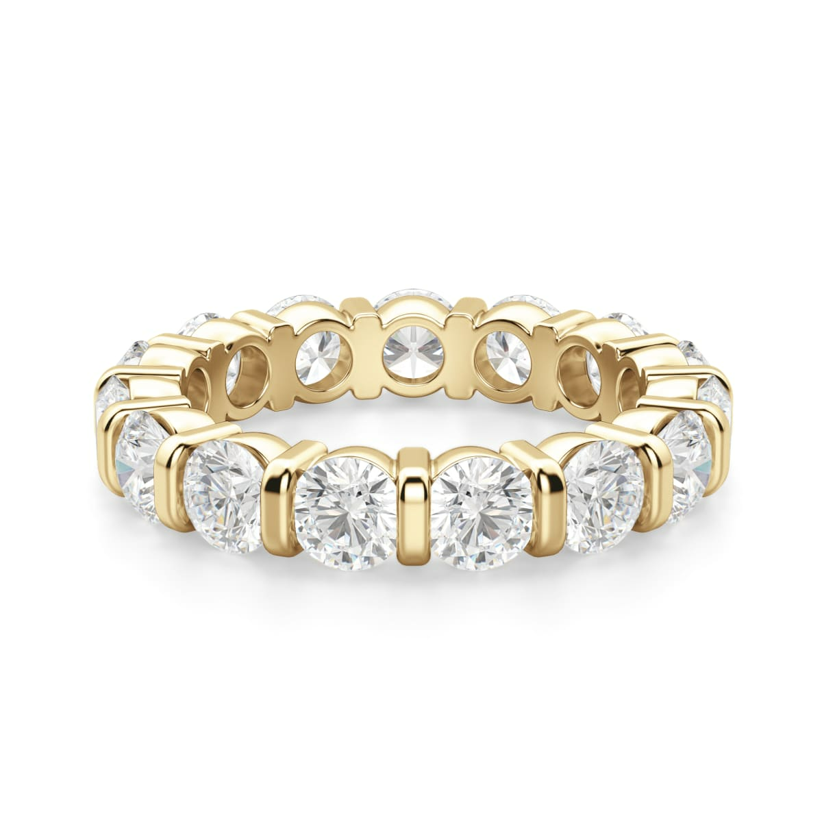 3.70 MM Round Cut Bar Set Eternity Band