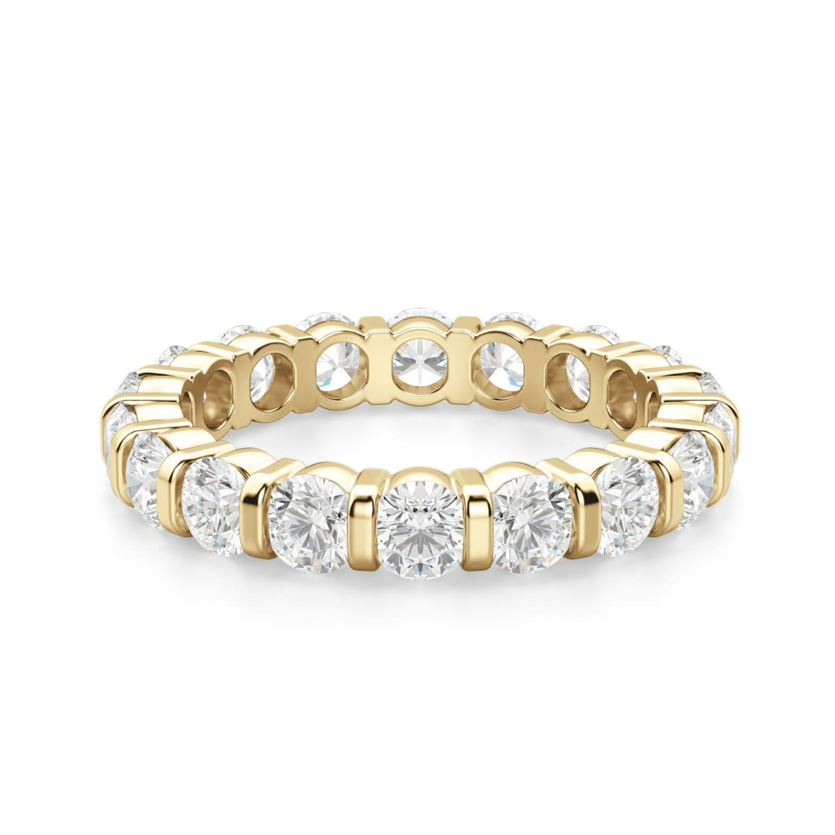 3.00 MM Round Cut Bar Set Eternity Band