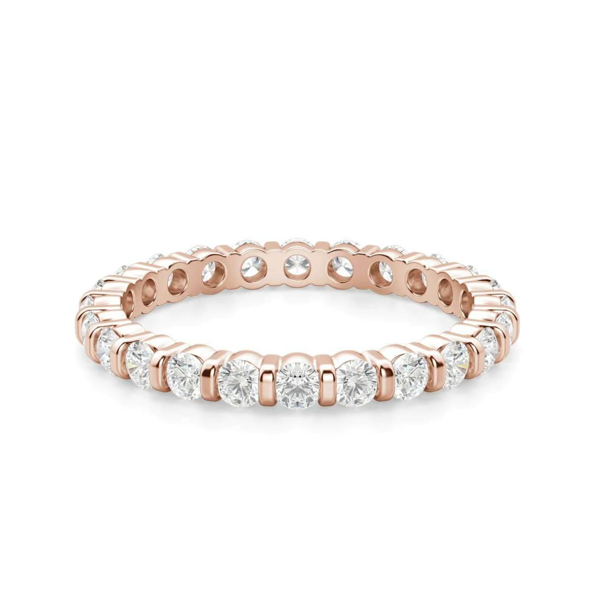 2.00 MM Round Cut Bar Set Eternity Band