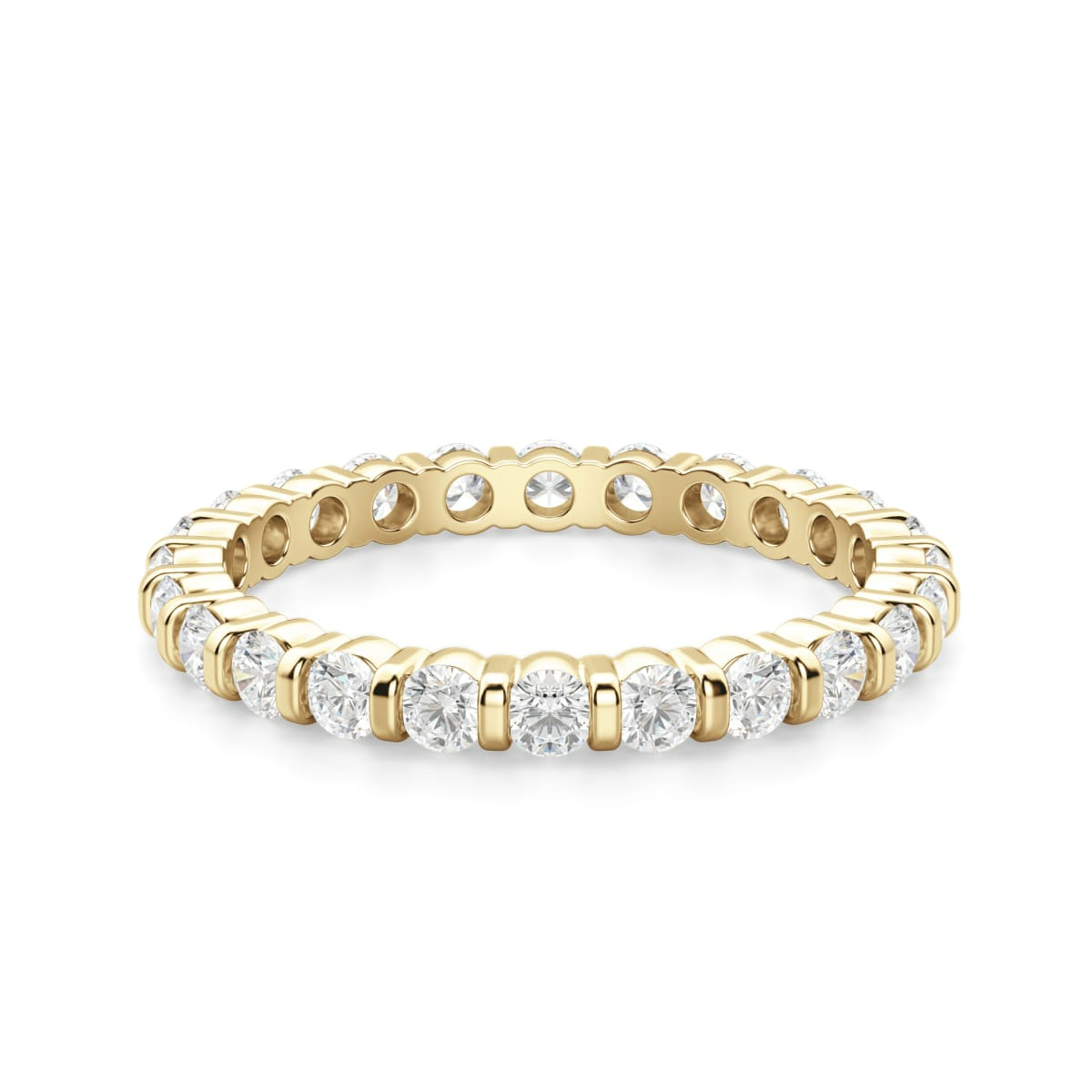 2.00 MM Round Cut Bar Set Eternity Band