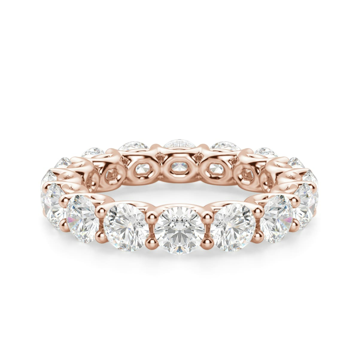 4.00 MM Round Cut Scallop Set Eternity Band