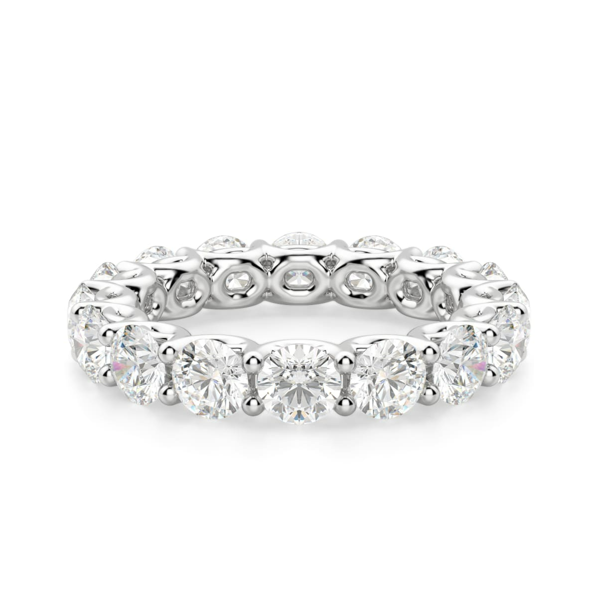 4.00 MM Round Cut Scallop Set Eternity Band