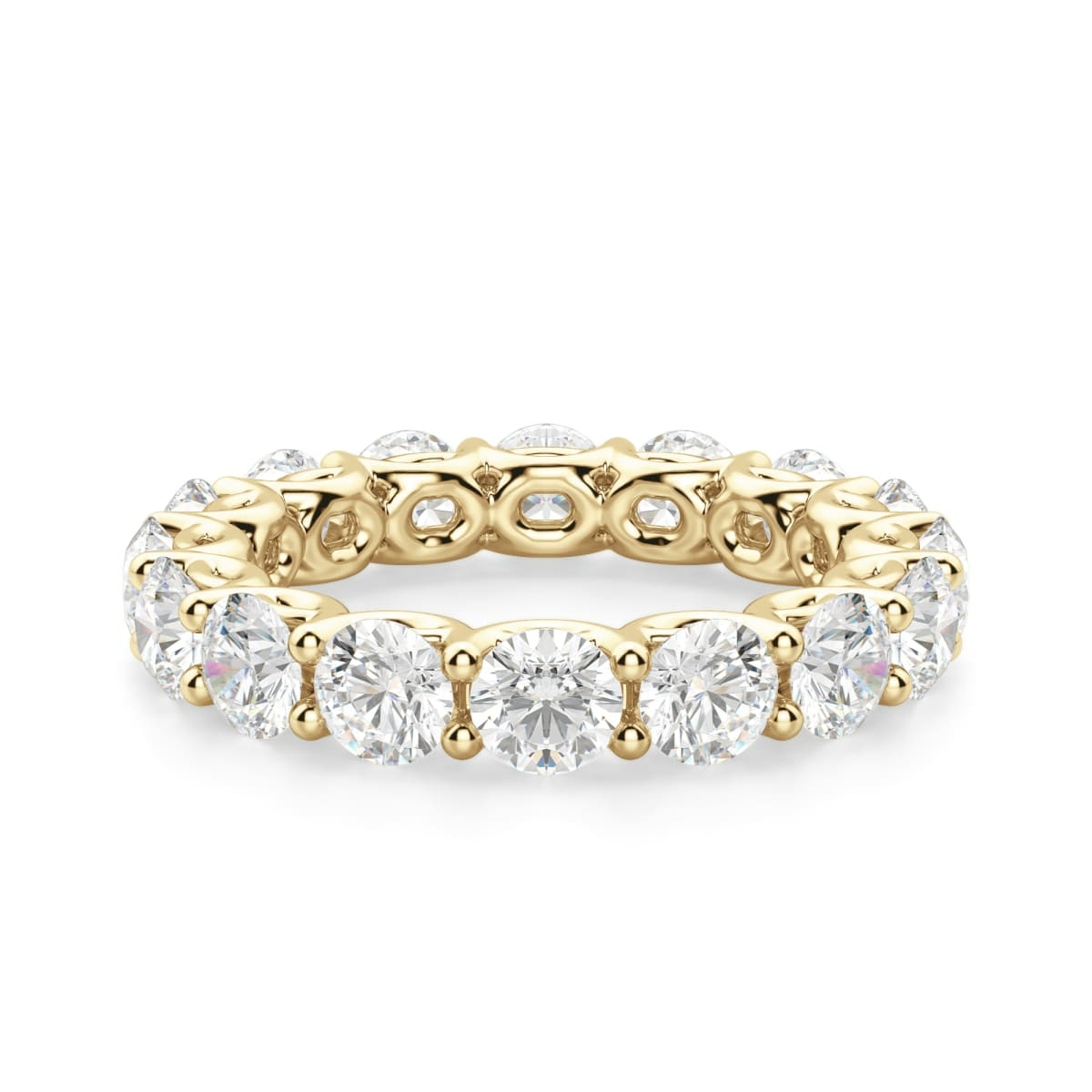 4.00 MM Round Cut Scallop Set Eternity Band