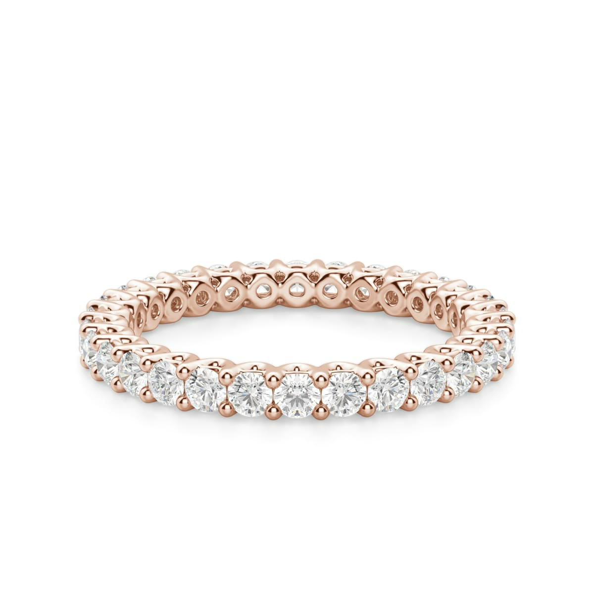 2.00 MM Round Cut Scallop Set Eternity Band