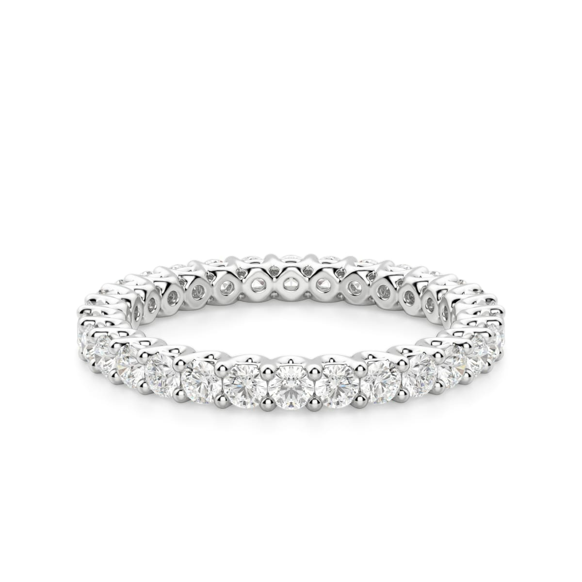 2.00 MM Round Cut Scallop Set Eternity Band
