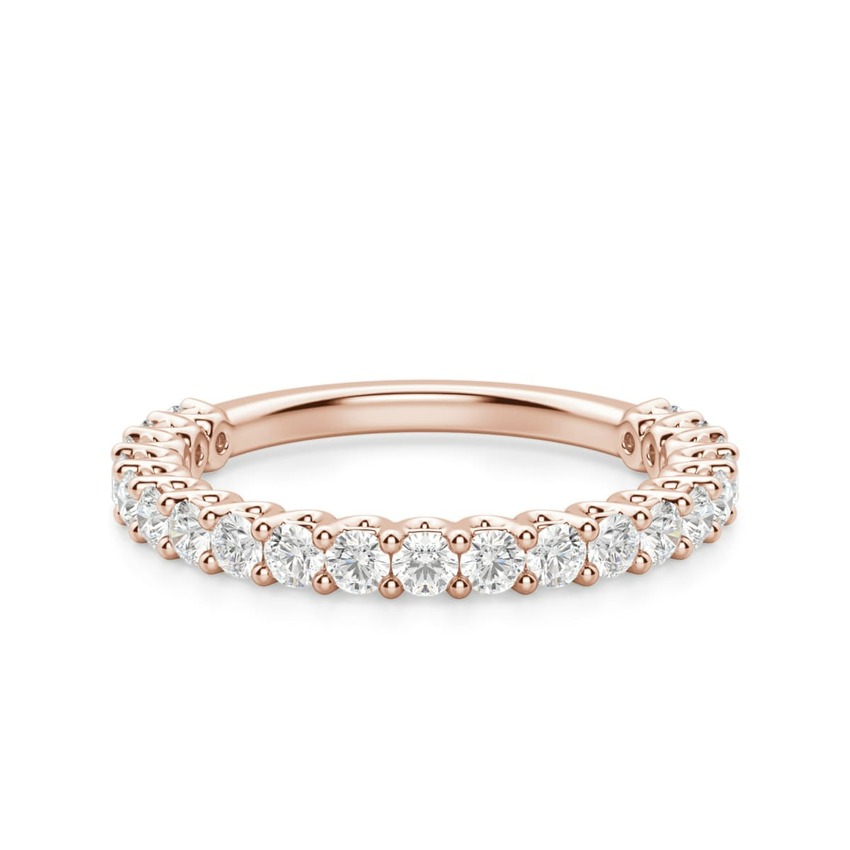 2.00 MM Round Cut Scallop Set Half Eternity Band