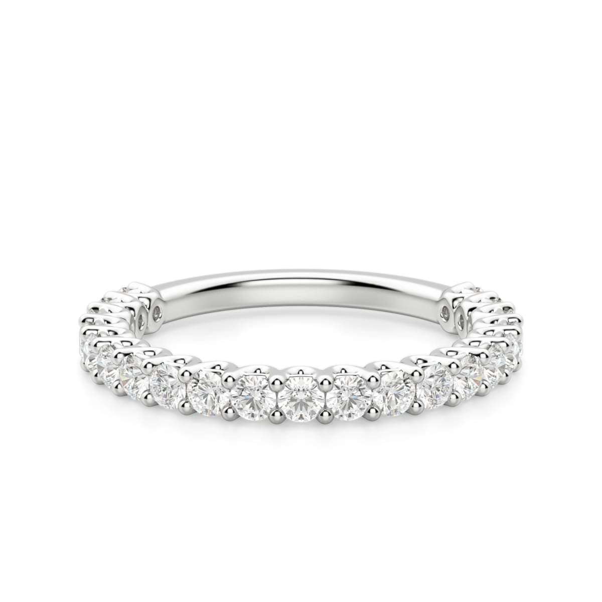 2.00 MM Round Cut Scallop Set Half Eternity Band