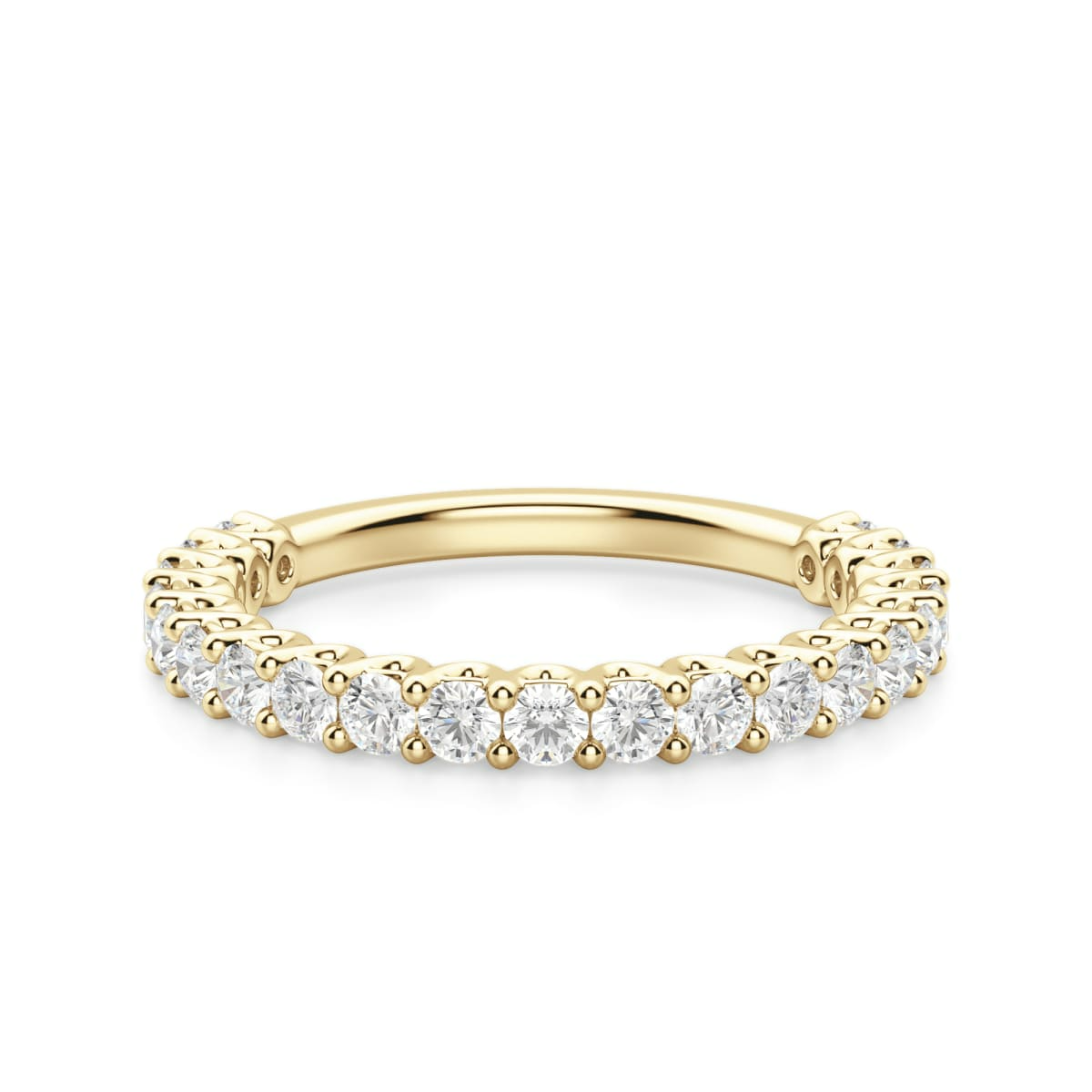 2.00 MM Round Cut Scallop Set Half Eternity Band