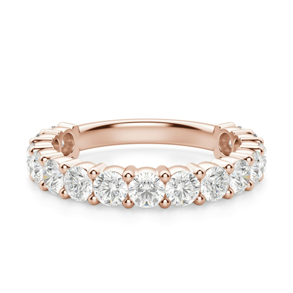 3.00 MM Round Cut Half Eternity Band