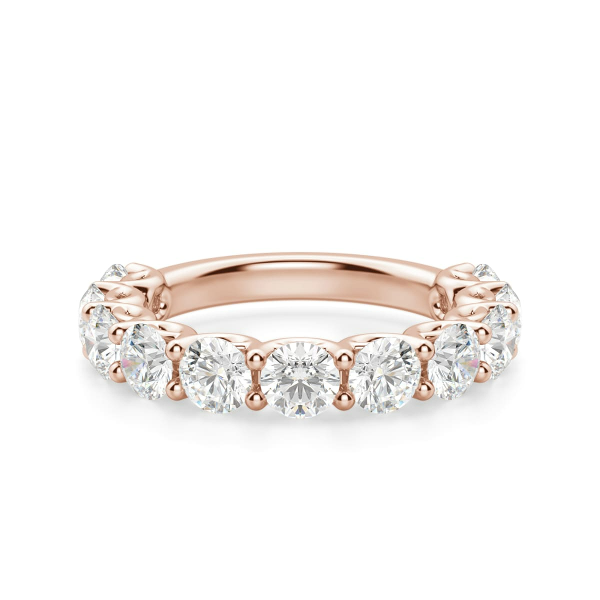 4.00 MM Round Cut Scallop Set Half Eternity Band