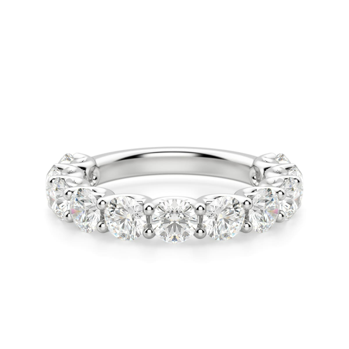 4.00 MM Round Cut Scallop Set Half Eternity Band