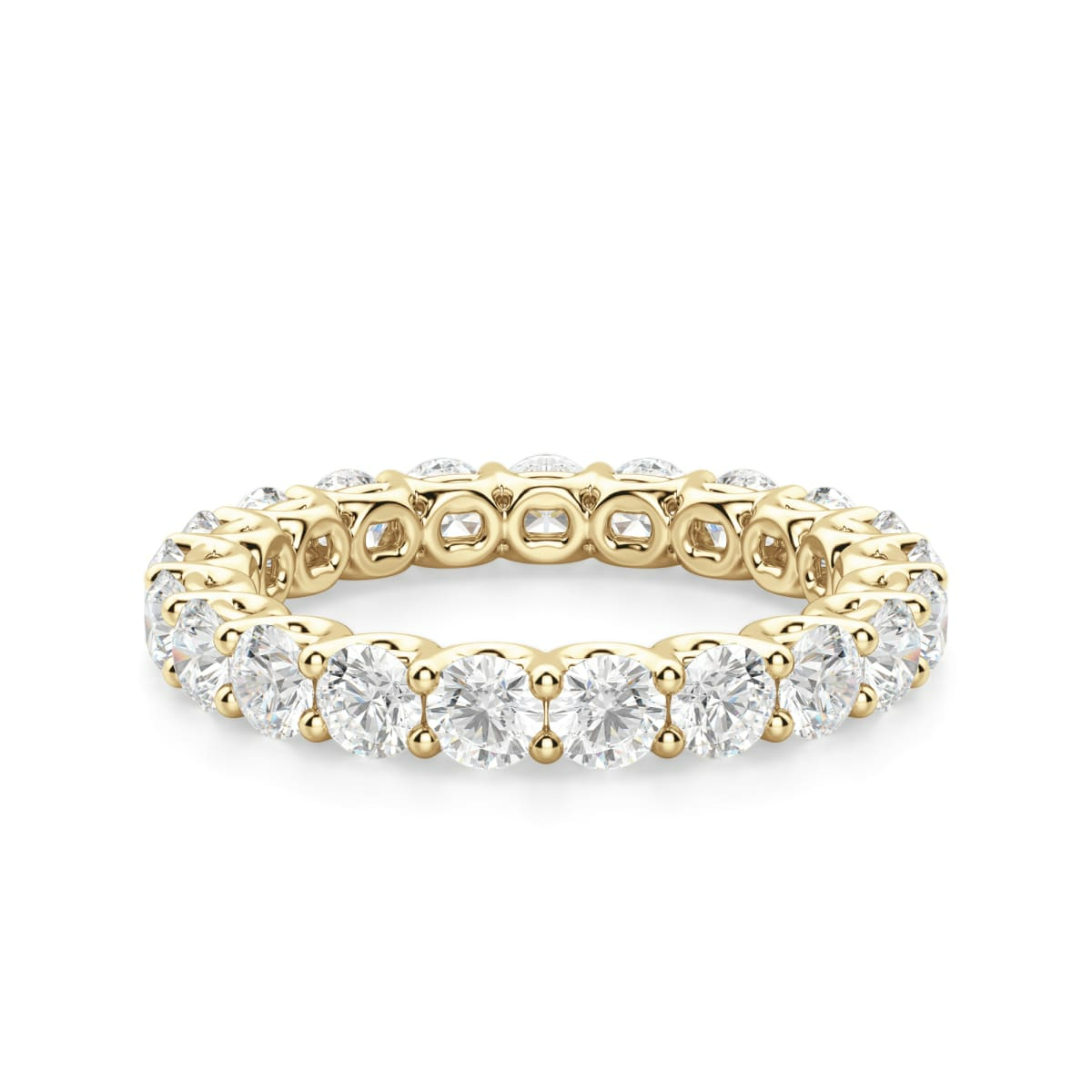 3.00 MM Round Cut Scallop Set Eternity Band