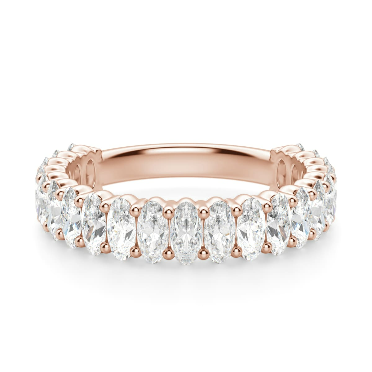 4.00x3.00 MM Oval Cut Half Eternity Band