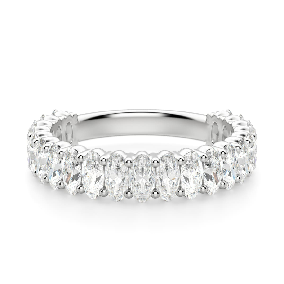 4.00x3.00 MM Oval Cut Half Eternity Band